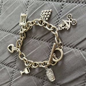 Wine themed Charm Bracelet
